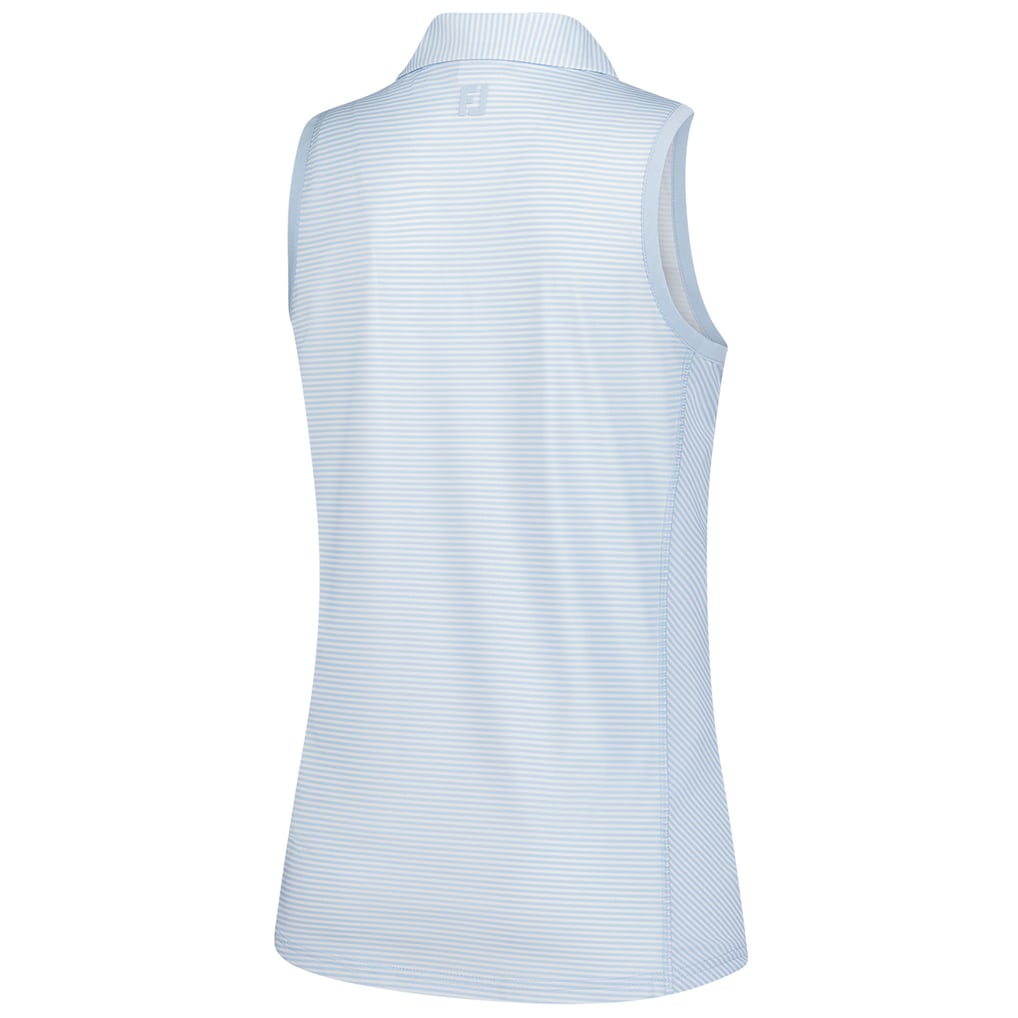  WM Phoenix Open FootJoy Women's Striped Sleeveless Polo - Light Blue
